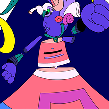 Luna Azul. 2D Animation, Character Design, and Traditional illustration project by Aranzazu Zamora - 10.31.2020