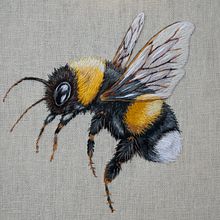 White Tailed Bumble Bee. Embroider project by Yulia Sherbak - 11.10.2020