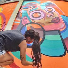 Graffiti wall process in Bali | Street art. Traditional illustration project by Clarafosca · - 11.11.2020