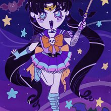 Scary Sailor Moon . Un proyecto de Ilustración tradicional de Estefany Zamorano - 24.10.2020