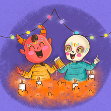 Calaveras y diablitos. Un projet de Illustration traditionnelle de Jimena Estrada - 07.10.2020