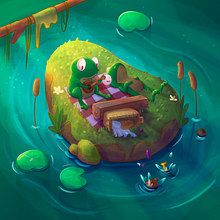 A froggie picnic.. Character Design, Children's Illustration, Design, Digital Drawing, Digital Illustration, Drawing, and Traditional illustration project by Sayuri Tagata - 08.07.2020