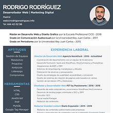 Currículum Vitae. Un proyecto de Desarrollo Web de Rodrigo Rodriguez Porras - 12.11.2020