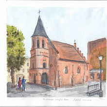 St. Gertrude church, Kaunas, Lithuania. Architectural Illustration, Architecture, and Drawing project by Arunas Beksta - 11.13.2020