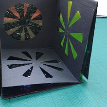 Stained glass window book with hinges - model. Bookbinding project by Doone Clifton - 11.08.2020