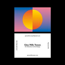 Business cards for Art Director & Set Designer Gina Mills Tossas. Een project van  Art direction, Grafisch ontwerp y Traditionele illustratie van Linus Lohoff - 10.11.2018