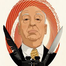 Alfred Hitchcock. Digital Illustration project by Elia Sánchez Martín - 08.14.2016
