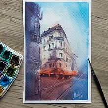 MURILO MARTINEZ: Desenho arquitetônico com aquarela e tinta. Ink Illustration, Artistic Drawing, and Watercolor Painting project by Murilo Martinez - 11.20.2020