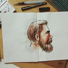 My project in Watercolor Portrait Sketchbook course. Drawing, Ink Illustration, Portrait Drawing, Sketchbook, Sketching, and Watercolor Painting project by Aw Sei Wei - 11.16.2020