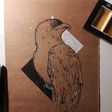Totem animals, with ink and watercolor (shinny ones!). Un progetto di Illustrazione tradizionale di Marie COQUILLART - 16.11.2020