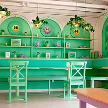 Bench Café. Un projet de Architecture d'intérieur, Br, ing et identité, Design d'intérieur, Illustration traditionnelle , et Décoration d'intérieur de Guillermo Sariñana (Eraboy Studio) - 16.11.2020
