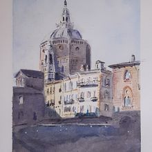 Duomo di Pavia con acuarela y tinta. Projekt z dziedziny  R i sunek użytkownika tataacevedo - 16.11.2020