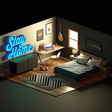 Stay Home Ein Projekt aus dem Bereich 3D und 3-D-Animation von Paulo Filipe Souza - 03.04.2020