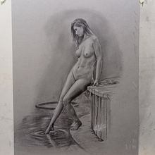 Estanque de inocencia. Projekt z dziedziny R, sunek ołówkiem, R, sunek anatomiczn,  R, sunek art, st, czn, Portret, R, sunek realist i czn użytkownika Adan Srod - 18.11.2020
