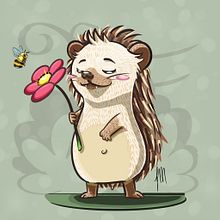 Sem chances de ficar ouriçado! 🦔🌷🐝. Un progetto di Disegno di Leonardo Moreira - 18.11.2020