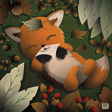 El zorrito que jugaba bajo los árboles . Ilustrație tradițională de Lucía Santos Ponce - 11.19.2020