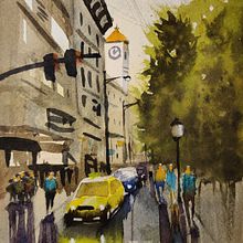 My project in Urban Landscapes in Watercolor course. Projekt z dziedziny Malowanie akwarelą użytkownika amygennarobarrett - 21.11.2020