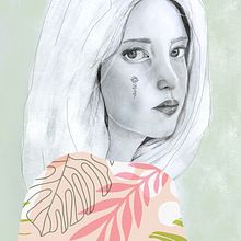 Mi Proyecto del curso: Retrato con lápiz, técnicas de color y Photoshop. Un proyecto de Ilustración tradicional de Andrea Vegas - 21.11.2020