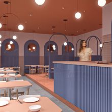 Cafeteria. Architecture, Retail Design & Interactive Design project by Monika - 11.23.2020