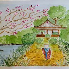 My project in Watercolor Illustration with Japanese Influence course. Un proyecto de Ilustración tradicional de Victoria Beresi - 21.11.2020