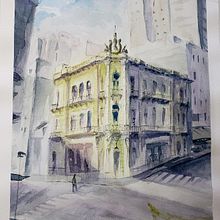 My project in Architectural Sketching with Watercolor and Ink course. Architectural Illustration, Ink Illustration, Sketching, and Watercolor Painting project by Giancarlo Machado - 11.22.2020