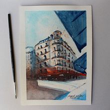Meu projeto do curso: Desenho arquitetônico com aquarela e tinta. Architecture, Street Art, Ink Illustration, and Sketchbook project by Ingrid Simões - 11.23.2020