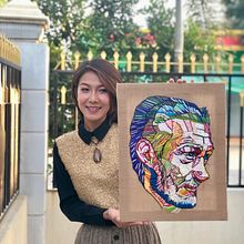 Inspired by Van Gogh's self portrait thread artwork. Un proyecto de Dibujo artístico de Thiri Winn Maung - 24.11.2020