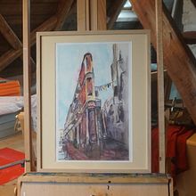 Schattiger Moment zwischen den Häusern. Catania. Sicilia. Aquarell. Un proyecto de Pintura al óleo de Heide Fennert - 01.12.2020