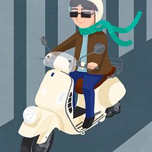 Vespa. Projekt z dziedziny Trad, c, jna ilustracja, Ilustracja c i frowa użytkownika Fernanda Gomes - 24.11.2020