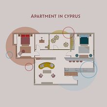 Color applied to Apartment in Cyprus. Architectural Illustration, Architecture, Interior Architecture & Interior Design project by Monika - 12.03.2020