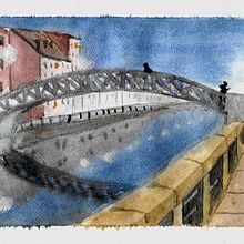 Naviglio Grande, Milano. Watercolor Painting project by Paola Dassori - 11.25.2020