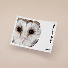 Postal Stamps - Owls. Digital Drawing, Graphic Design, Traditional illustration, and Vector Illustration project by Luísa Rocha - 11.26.2020