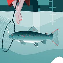 Bajo el lago: Mi ilustración final del curso: Ilustración vectorial dinámica: color y composición Ein Projekt aus dem Bereich Vektorillustration von karinisopp - 26.11.2020