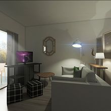 Visualización 3D - propuesta habitación de hotel. 3D, 3D Design, and 3D Modeling project by Antonio Belón de Cisneros - 06.21.2014
