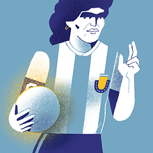 Maradona. Traditional illustration, and Digital Illustration project by Dani Maiz - 11.27.2020