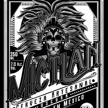 Técnicas de grabado digital aplicado a una cerveza artesanal "Mictlán". Br, ing, Identit, Design, Logo Design, Traditional illustration, and Packaging project by María Fernanda Becerril - 11.28.2020