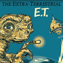 ET el extraterrestre: cartel pelicula. Projekt z dziedziny  R, sunek, R, sunek c, frow, Ilustracja c i frowa użytkownika Jesus Tortosa - 28.11.2020