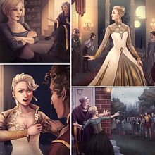 4 ilustraciónes de Cenicienta (Roald Dahl, versión fantasía). Projekt z dziedziny Ilustracja c i frowa użytkownika Iida Kiela - 28.11.2020