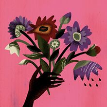 The girl and some flowers. Un projet de Illustration numérique de natalia.savurova.art - 29.11.2020