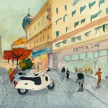 My project in Urban Landscapes in Watercolor course. Watercolor Painting project by Thomas Leparskas - 11.30.2020