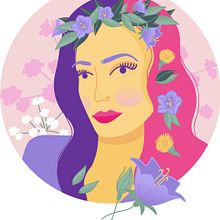 Mi Proyecto del curso: Retrato ilustrado con elementos botánicos. Botanical Illustration project by Lisa Fernández Karlsson - 12.01.2020