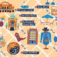 American Airlines Maps Ein Projekt aus dem Bereich Editorial Illustration und Traditionelle Illustration von Melanie Chadwick - 10.10.2020