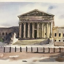 Architectural Sketching with Watercolor and Ink. Architectural Illustration, and Watercolor Painting project by ElRey - 12.03.2020