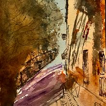 Sunny Day in the City.  Copy of one of Pito’s Influences.. Watercolor Painting project by Orville Sentman - 12.03.2020