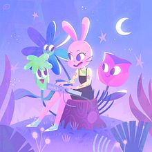 Gifs Indierocker Kitty. 2D Animation, and Traditional illustration project by Pamela Espino - 12.04.2020