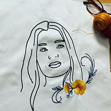 Retrato bordado a mano. Un proyecto de Bordado de Marcela Pacheco Weber - 03.12.2020