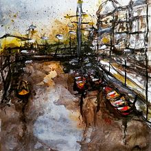 Mi Proyecto del curso: Paisajes urbanos en acuarela. Fine Arts, Watercolor Painting, and Architectural Illustration project by Delis Cristobal Villalobos Poblete - 12.03.2020