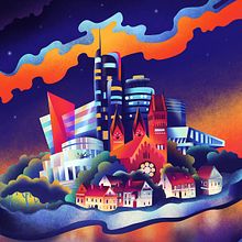 Minsk . % Kate Kaznadey tarafından hazırlanan Dijital İllüstras, Ve on projesi - 07.07.2020