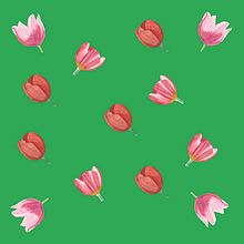 "Three Tulips for a Pattern" by Nora H. Ananos. Un proyecto de Ilustración botánica de Nora Ananos - 08.12.2020