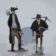 Gravediggers from past. Character Design, Digital Drawing, Digital Illustration, Digital Painting, and Traditional illustration project by Eva Hakhverdyan - 12.08.2020